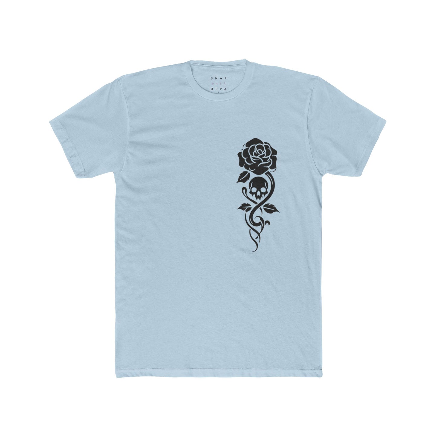 FLORAL SKULL COTTON CREW TEE