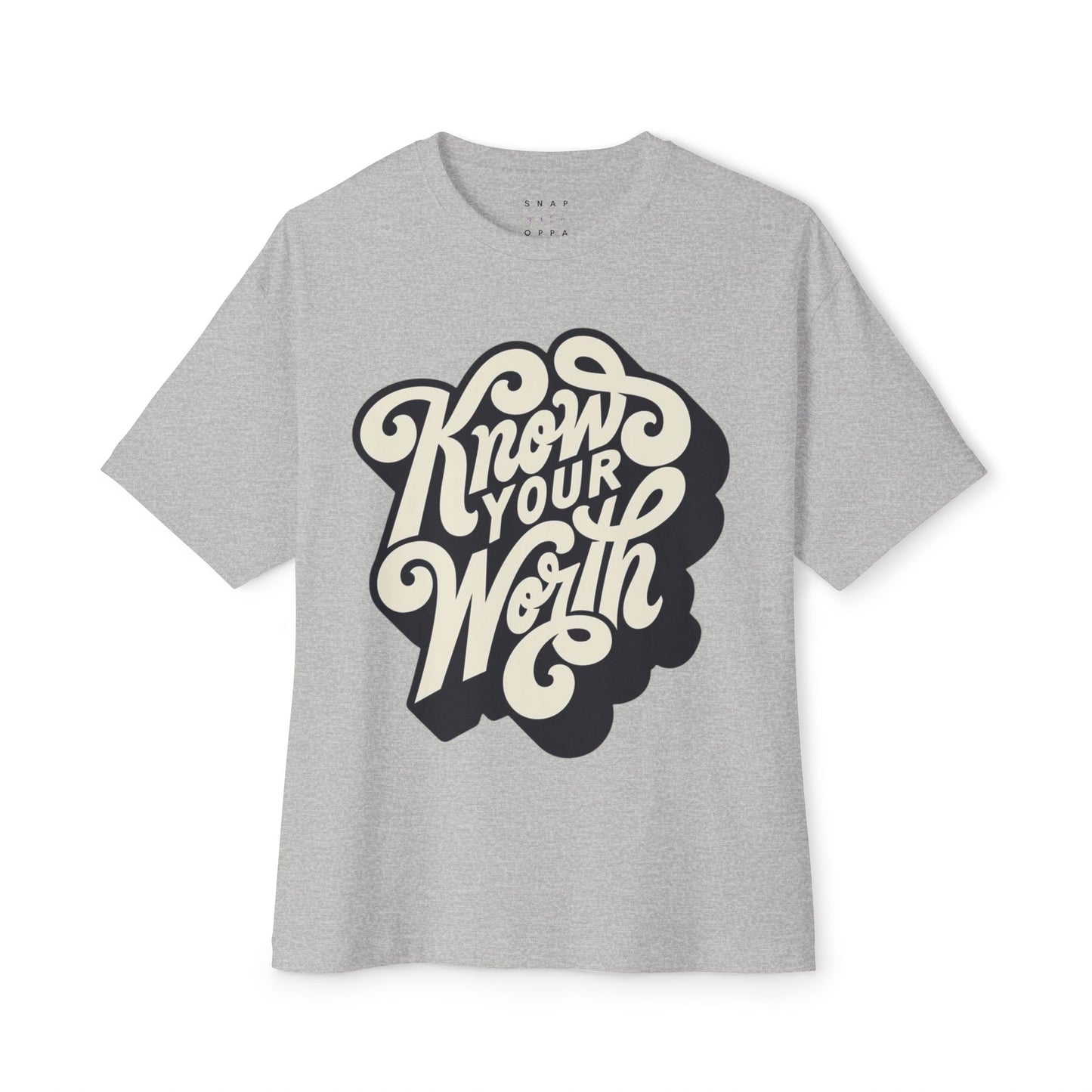 KNOW YOUR WORTH Unisex Oversized Boxy Tee