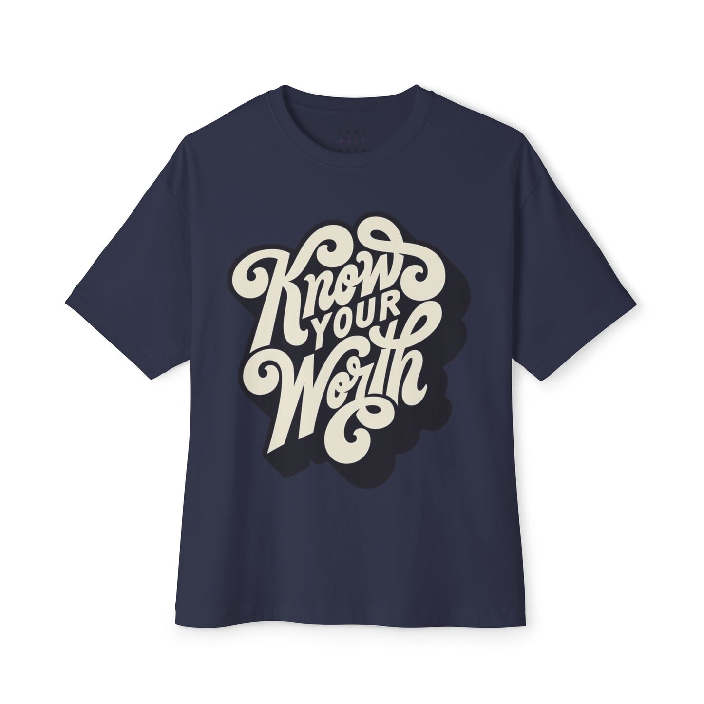 KNOW YOUR WORTH Unisex Oversized Boxy Tee