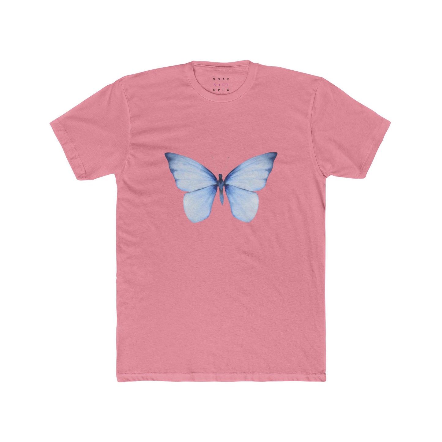 BLUE BUTTERFLY COTTON CREW TEE