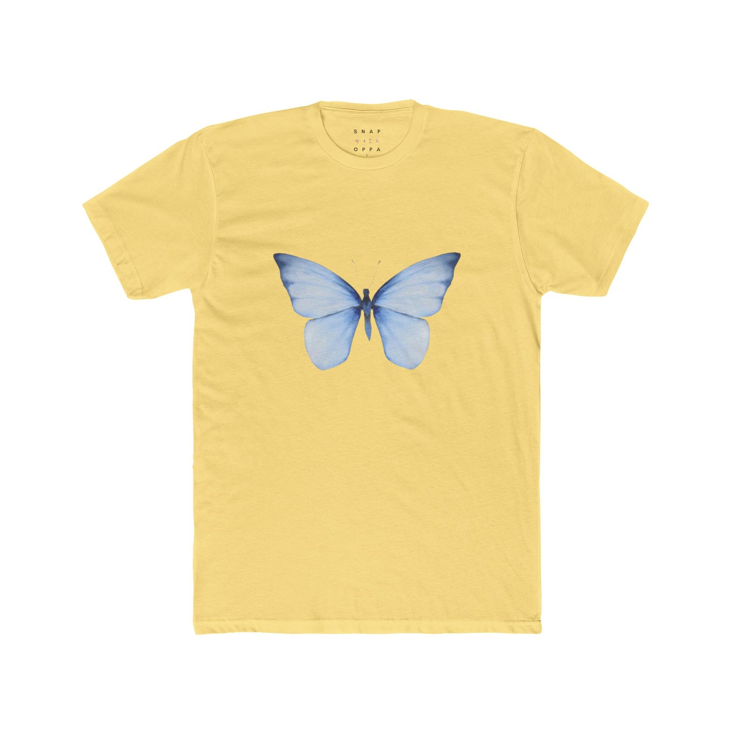 BLUE BUTTERFLY COTTON CREW TEE