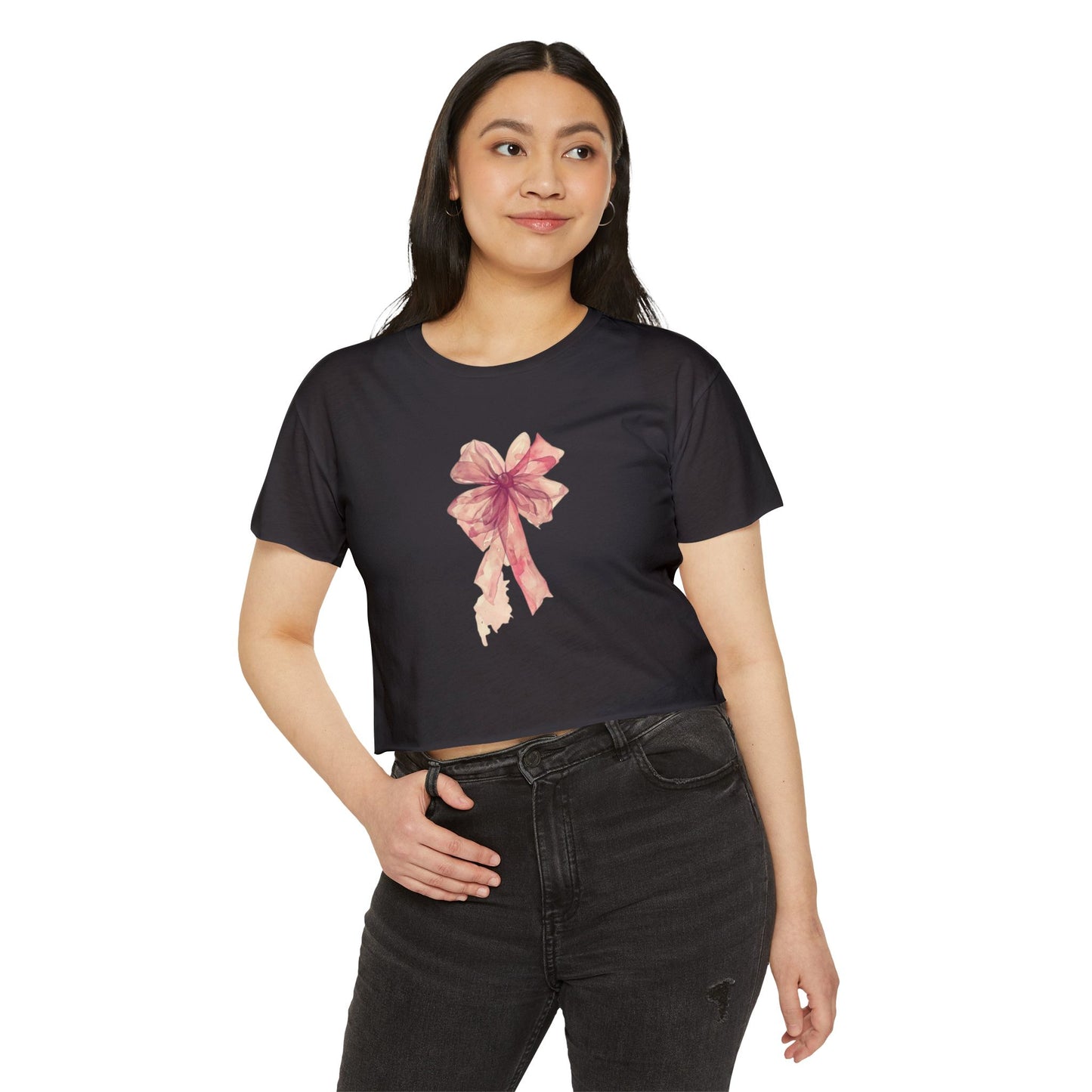PINK BOW CROP TOP