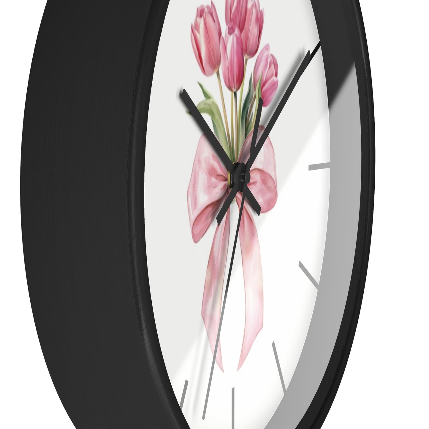 TULIP BOW BOUQUET WALL CLOCK