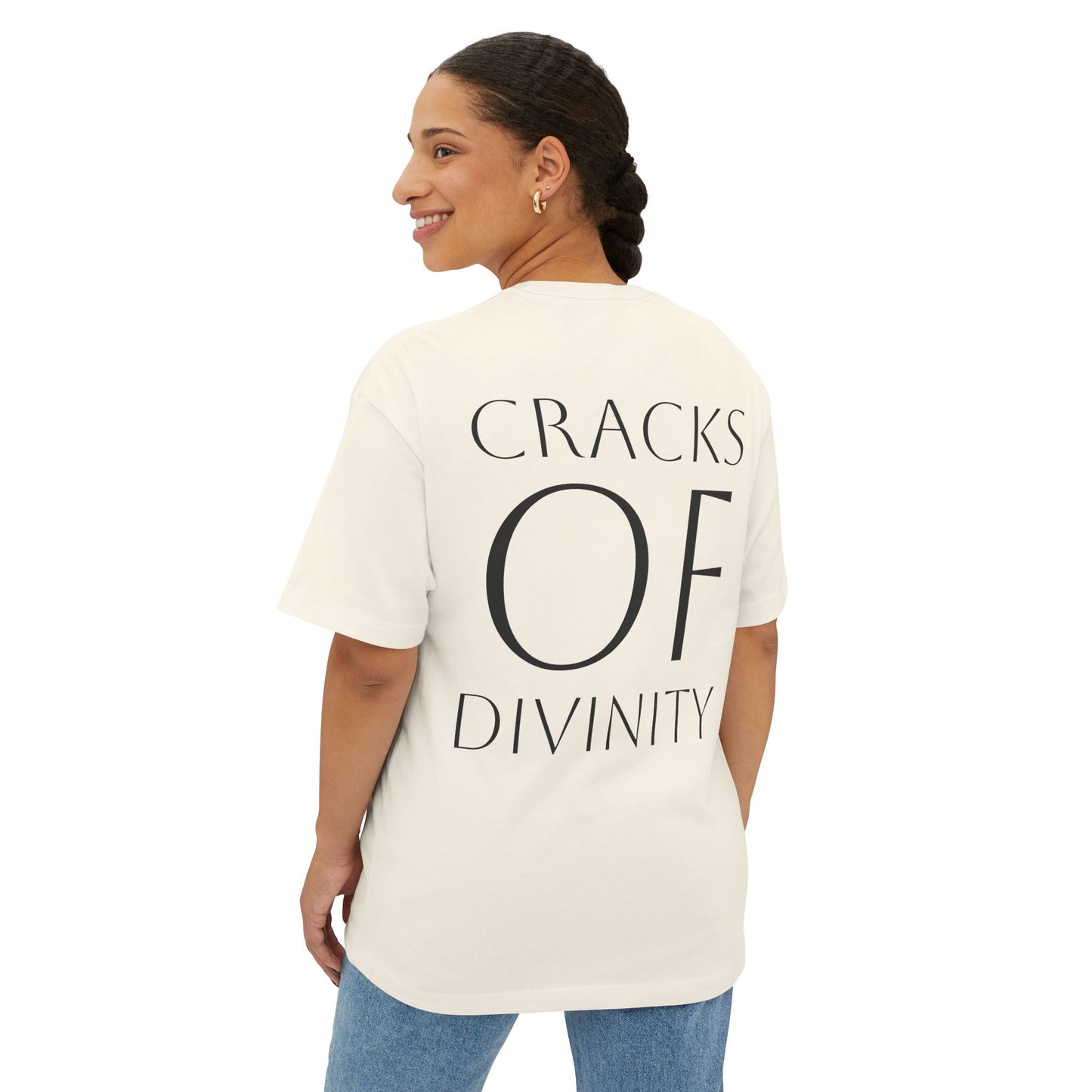 CRACKS OF DIVINITY Unisex Oversized Boxy Tee