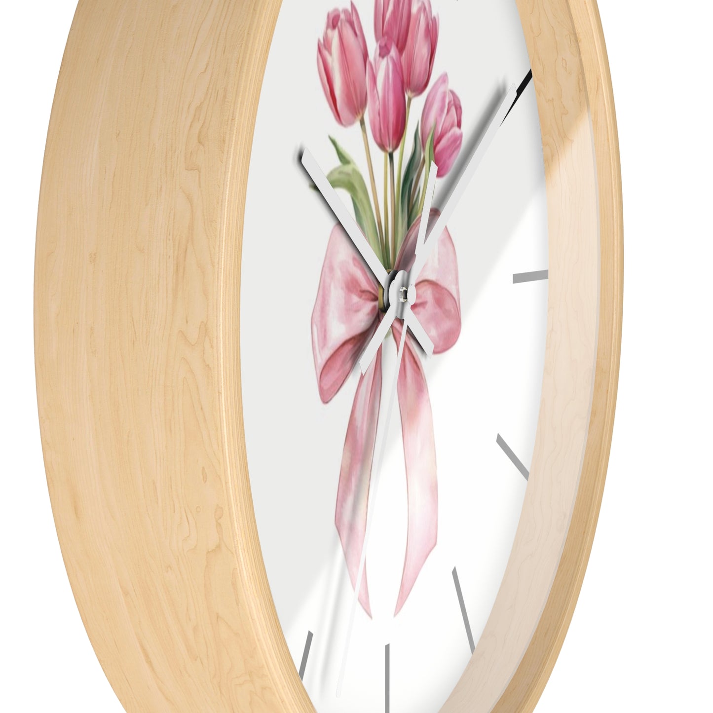 TULIP BOW BOUQUET WALL CLOCK