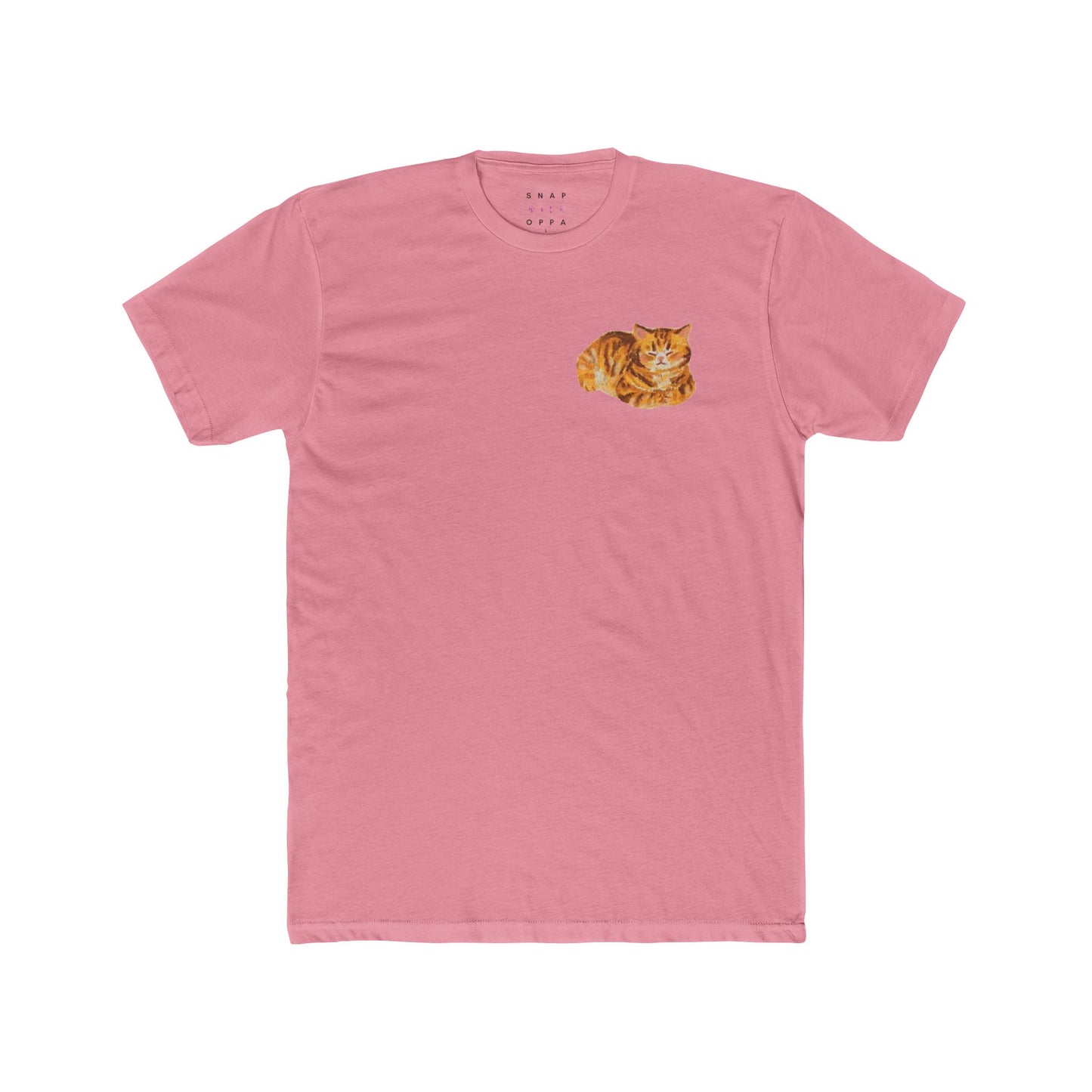 SLEEPY ORANGE CAT COTTON CREW TEE