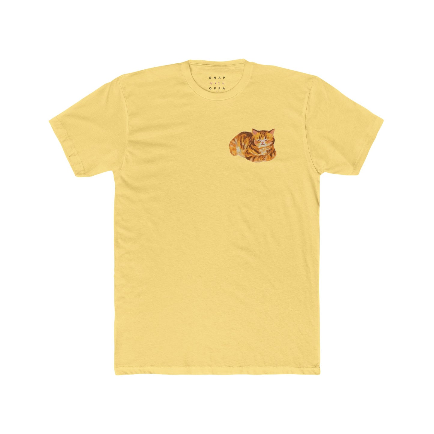 SLEEPY ORANGE CAT COTTON CREW TEE