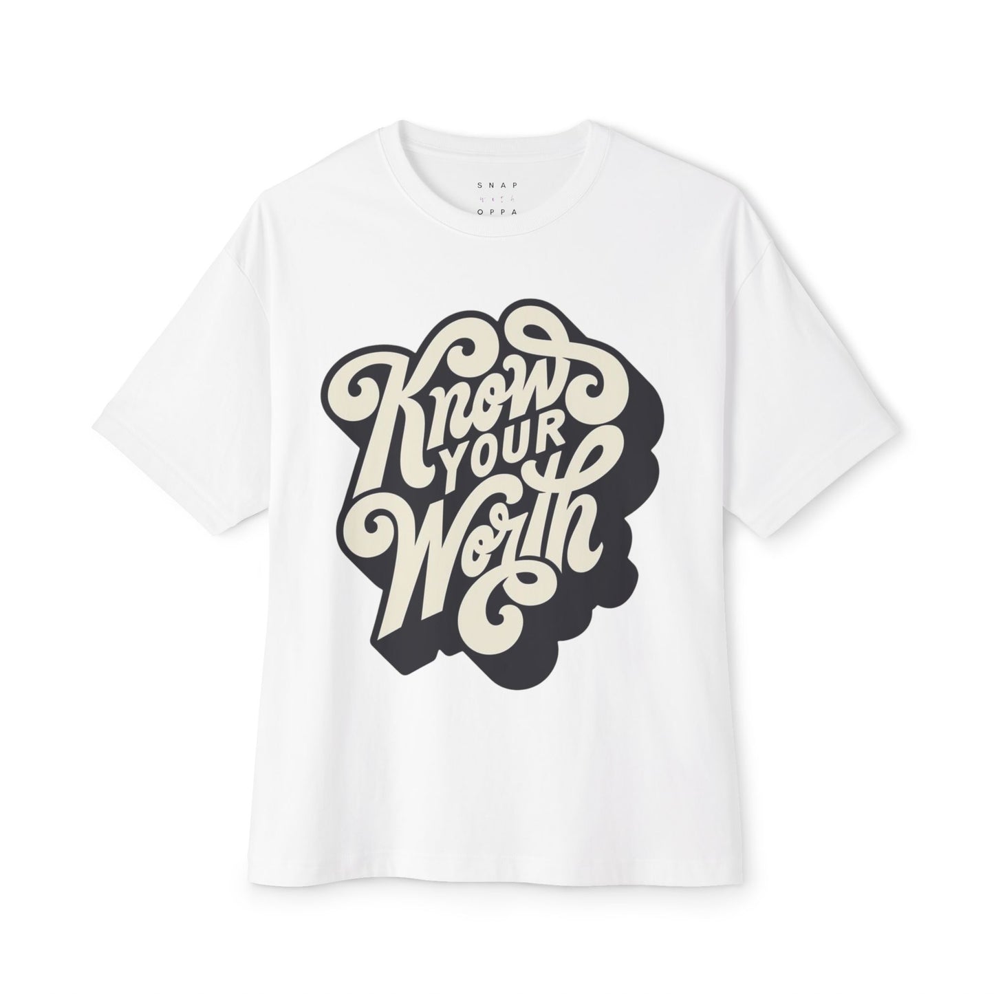 KNOW YOUR WORTH Unisex Oversized Boxy Tee