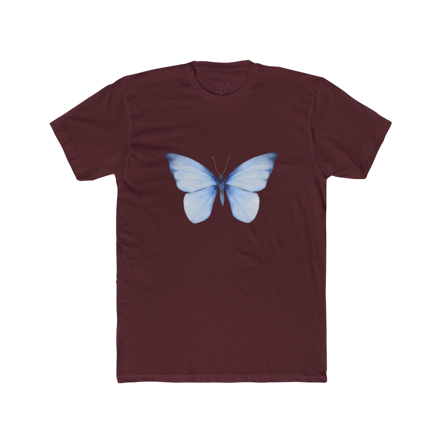 BLUE BUTTERFLY COTTON CREW TEE