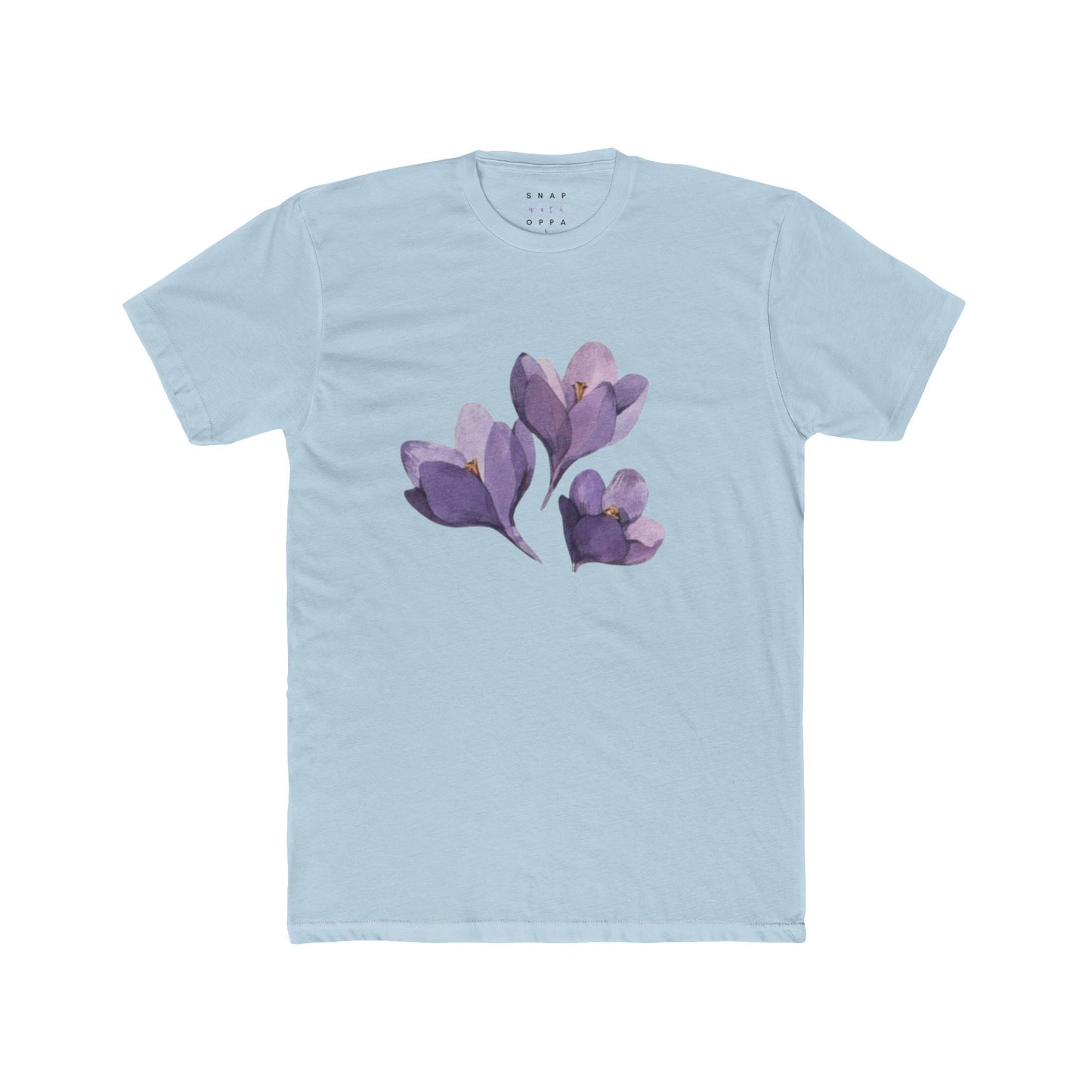 PURPLE FLOWER COTTON CREW TEE