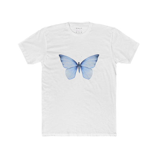 BLUE BUTTERFLY COTTON CREW TEE
