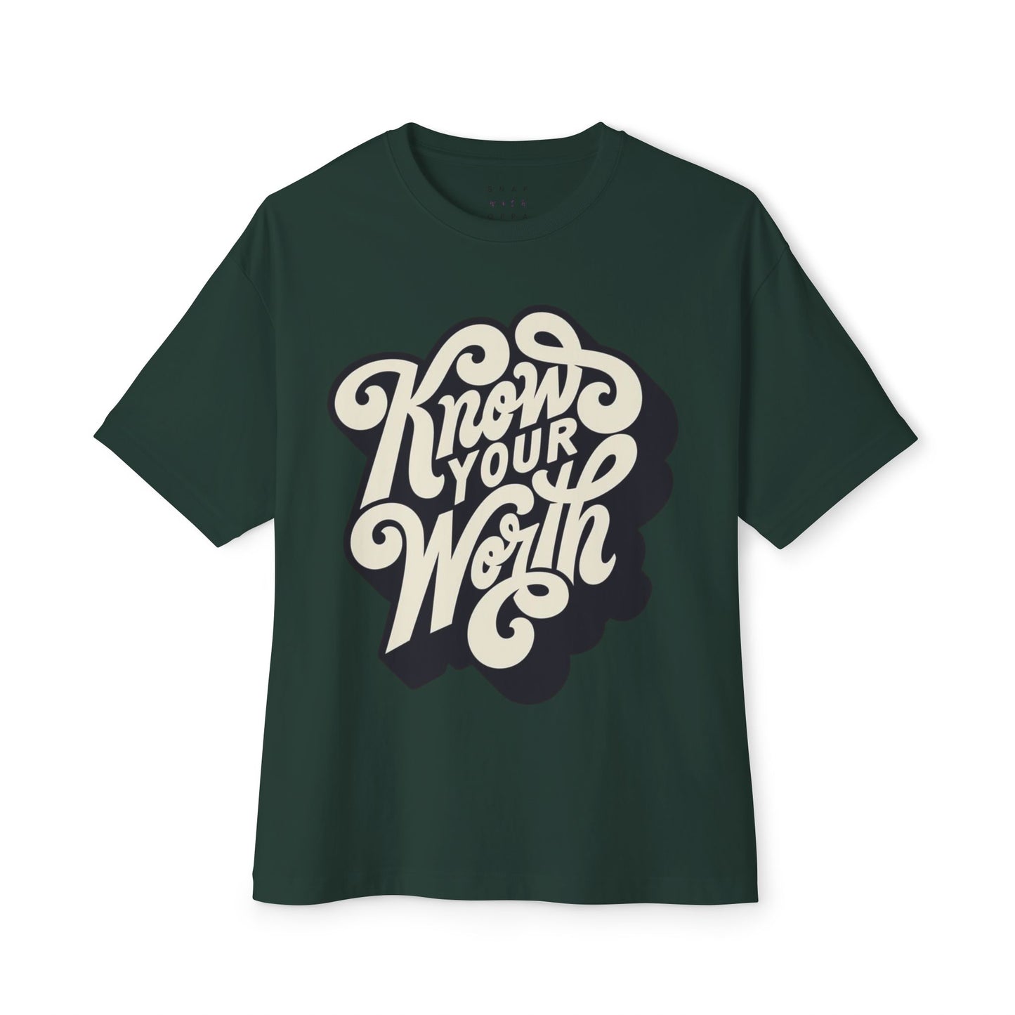 KNOW YOUR WORTH Unisex Oversized Boxy Tee