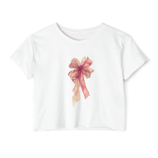 PINK BOW  CROP TOP