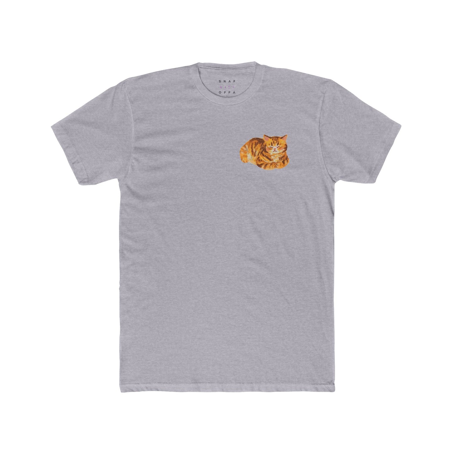 SLEEPY ORANGE CAT COTTON CREW TEE