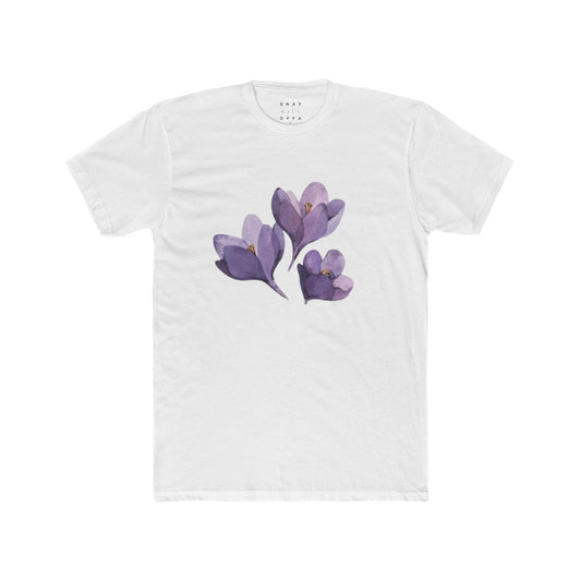 PURPLE FLOWER COTTON CREW TEE