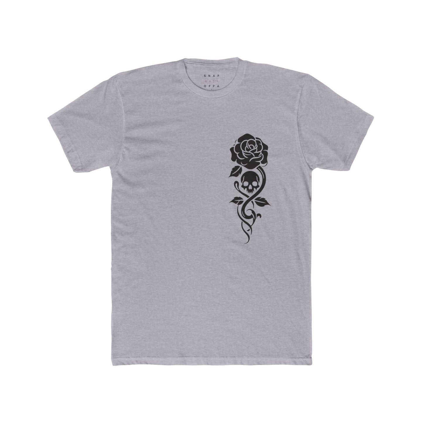 FLORAL SKULL COTTON CREW TEE