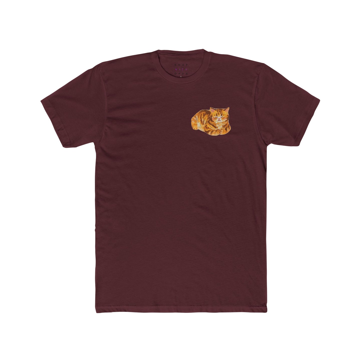 SLEEPY ORANGE CAT COTTON CREW TEE