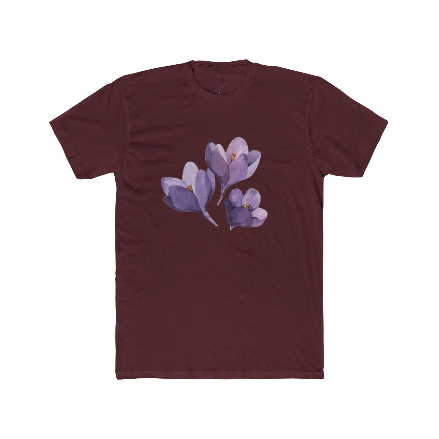 PURPLE FLOWER COTTON CREW TEE