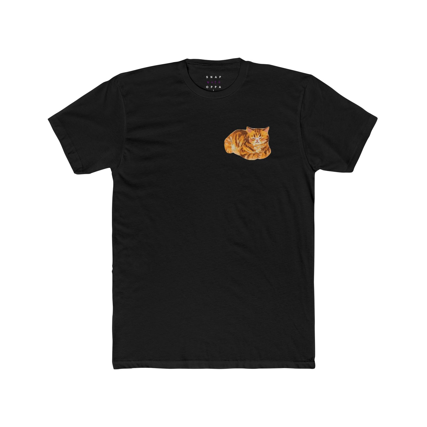 SLEEPY ORANGE CAT COTTON CREW TEE