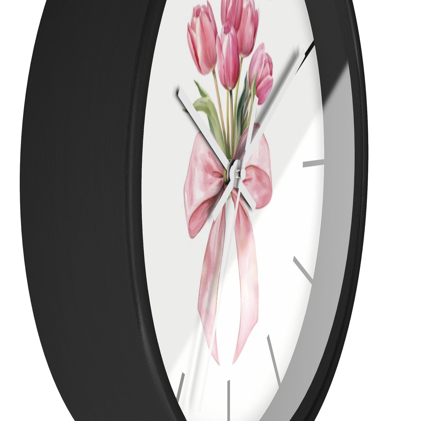 TULIP BOW BOUQUET WALL CLOCK