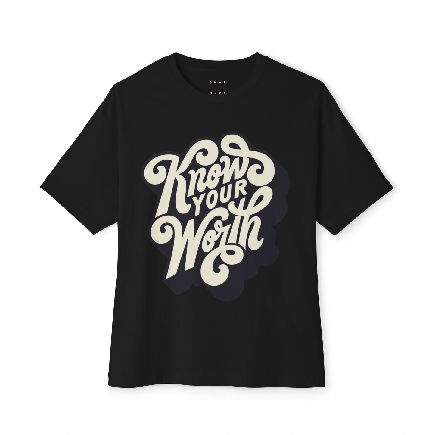 KNOW YOUR WORTH Unisex Oversized Boxy Tee