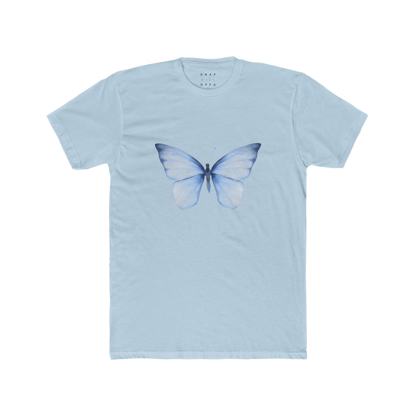 BLUE BUTTERFLY COTTON CREW TEE