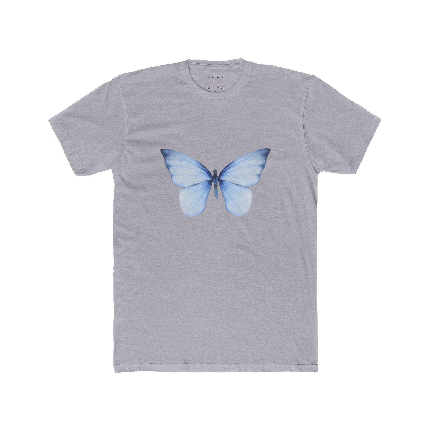 BLUE BUTTERFLY COTTON CREW TEE
