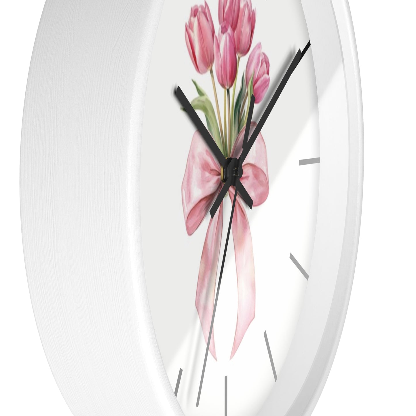 TULIP BOW BOUQUET WALL CLOCK