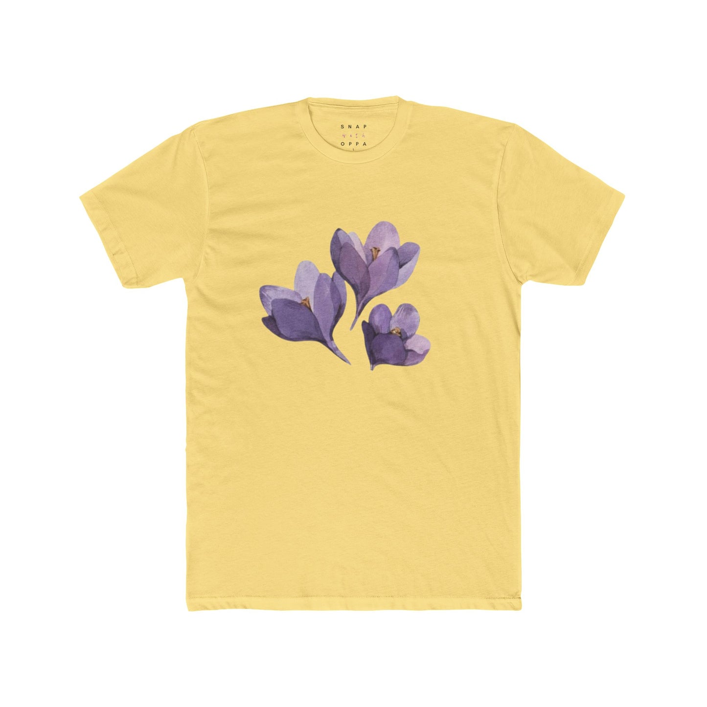 PURPLE FLOWER COTTON CREW TEE