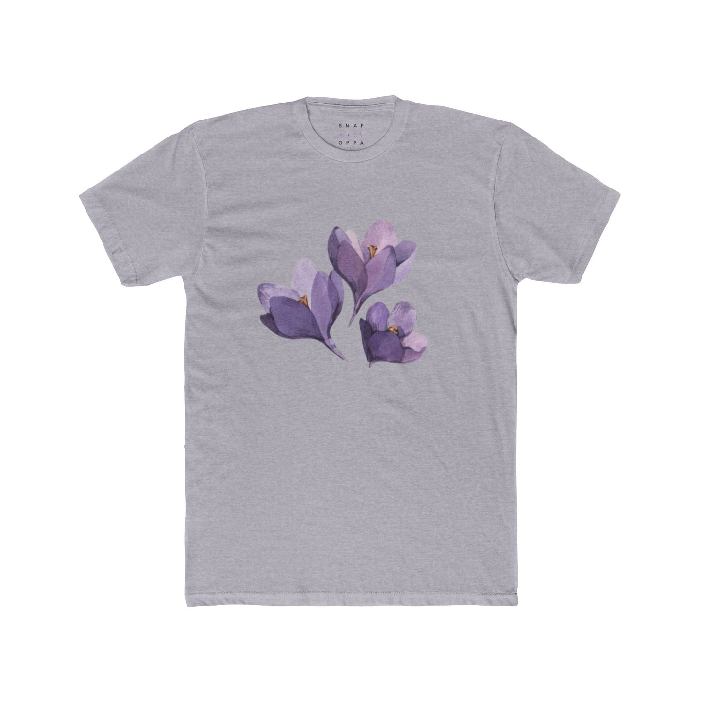 PURPLE FLOWER COTTON CREW TEE