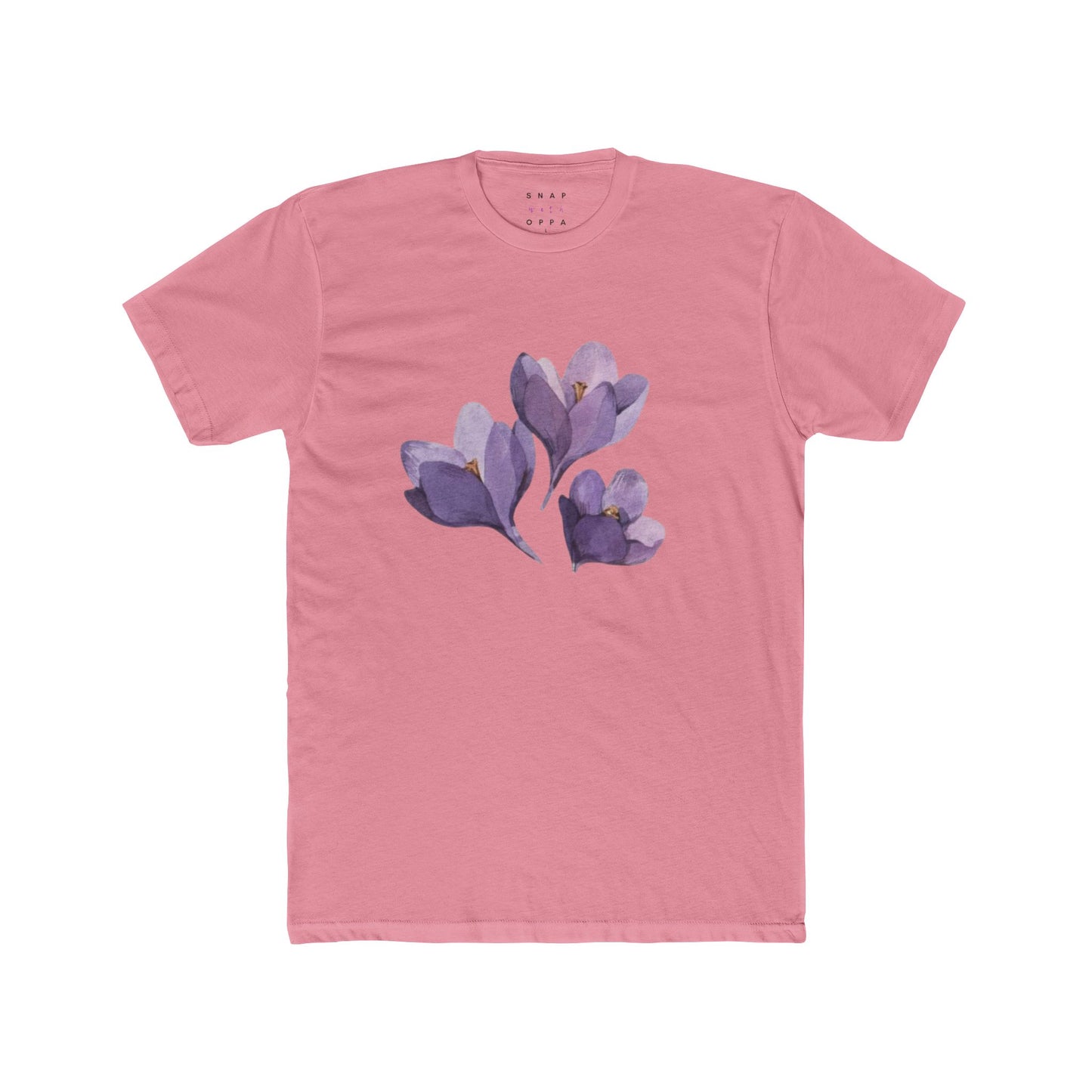 PURPLE FLOWER COTTON CREW TEE