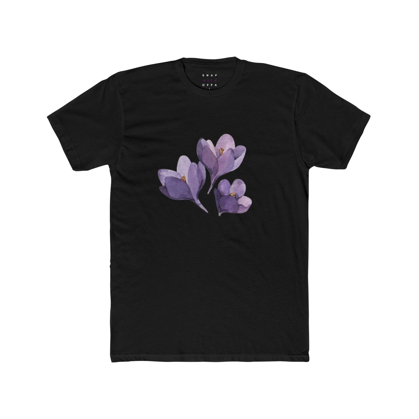 PURPLE FLOWER COTTON CREW TEE