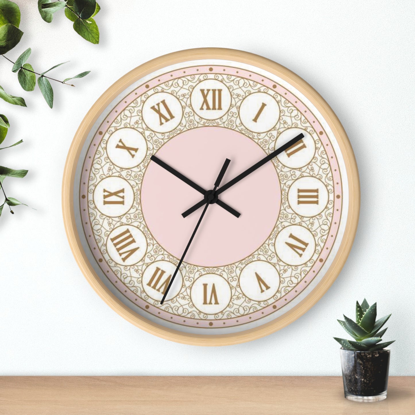 PINK ROMAN NUMBER CLOCK